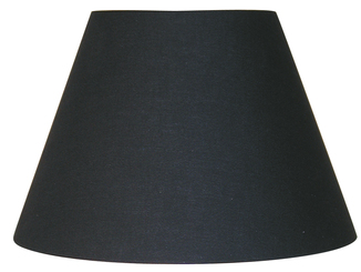 Abat-jour forme conique D19 coton noir Bague E14